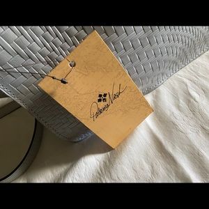 Patricia Nash Gray basket weave crossbody